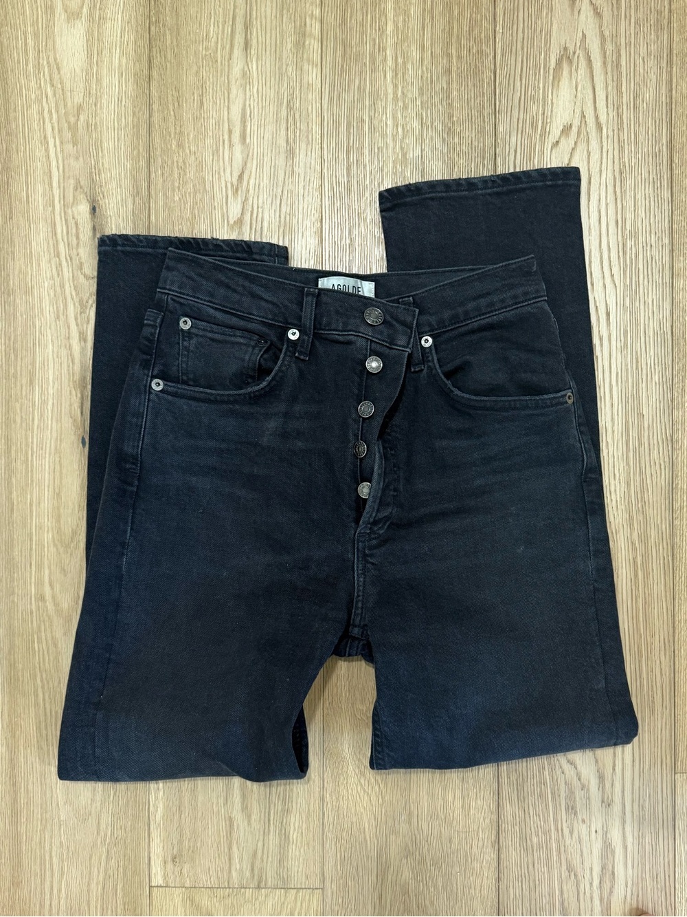 AGOLDE | riley high rise straight crop